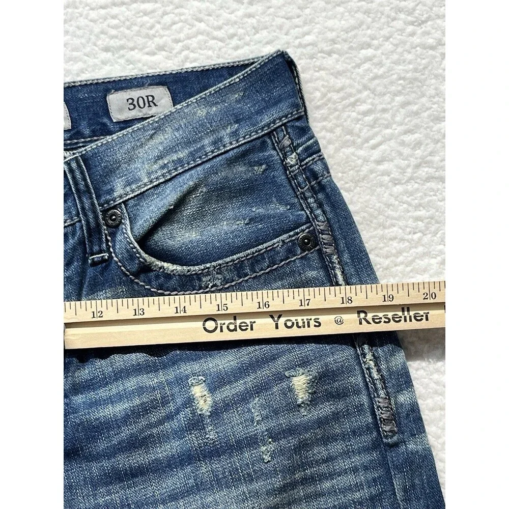 Buckle BKE Jeans Mens 30R Carter Bootleg Thick Stitch Distressed Western 31x30.5